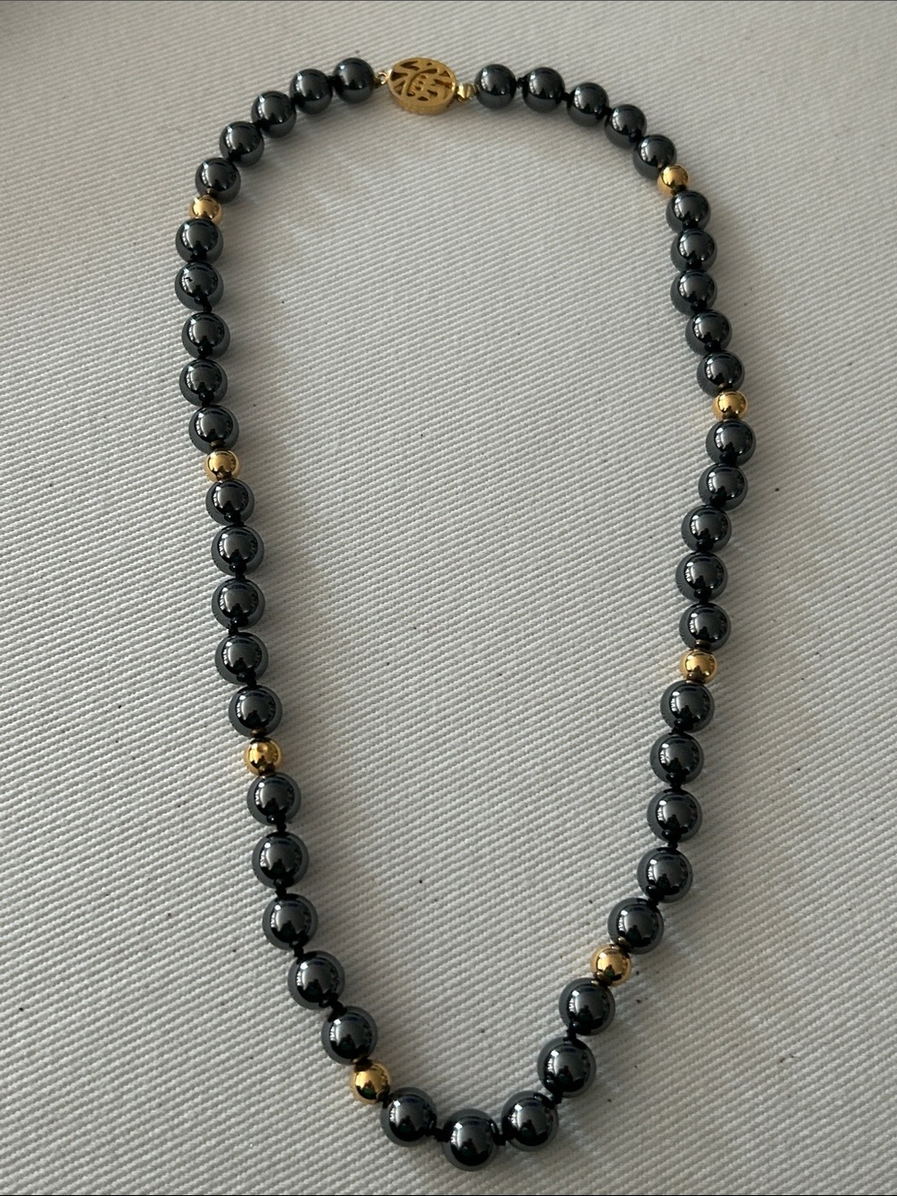 Black pearl necklace 90s vintage